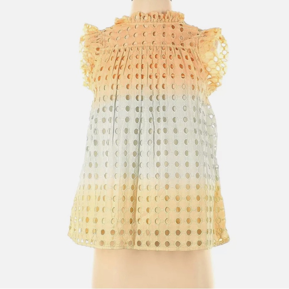 Anthropologie Ombré Eyelet Top